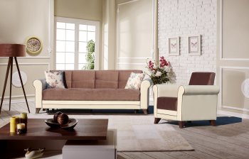 Enjoy Sofa Bed in Brown Fabric by Casamode w/Options [CMSB-Enjoy Brown]