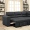 Nellie Sectional Sofa CM6517 in Graphite Faux Nubuck Fabric