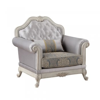 Gilana Chair LV02167 in Gray Linen by Acme w/Pillow [AMAC-LV02167 Gilana]