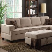 50550 Lavenita Reversible Sectional Sofa Buckweat Fabric by Acme