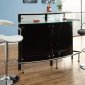 100139 Bar Unit in Black by Coaster w/Frosted Glass Top