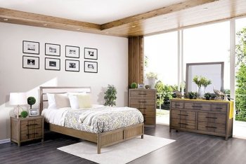 Berenice 5Pc Bedroom Set CM7580A in Light Oak w/Options [FABS-CM7580A-Berenice Light Oak]