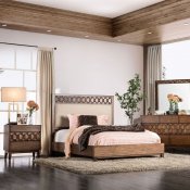 Kallisto Bedroom w/Padded Headboard CM7582F in Chestnut w/Opt