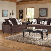 Bella Chocolate Fabric Living Room Sofa & Loveseat Set