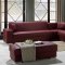 Cream Leatherette Modern Sectional Sofa w/Optional Ottoman