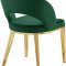 Roberto Dining Chair 765 Set of 2 Green Velvet Fabric - Meridian