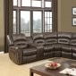 U98780 Motion Sectional Sofa in Brown PU by Global