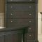 Dark Mocha Finish Classic 5Pc Queen Size Bedroom Set w/Post Bed