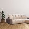 Bullet Plus Sectional in Ivory & Brown Fabric by ESF w/Bed