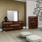 Volare Bedroom in High Gloss Walnut by At Home USA w/Options