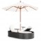 Black & White Modern Outdoor Beach Bed w/Umbrella