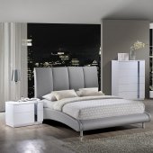 8272-Jody Bedroom by Global w/Grey PU Upholstered Bed & Options