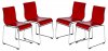 Lima Set of 4 Dining Chairs LC19TR in Red by LeisureMod