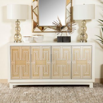 Voula Accent Cabinet 953416 in White & Gold by Coaster [CRCA-953416 Voula]