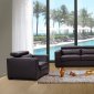 Chocolate Leather Modern Sofa & Loveseat Set w/Optional Chair