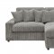 Tavia Sectional Sofa LV01882 in Gray Corduroy Fabric by Acme