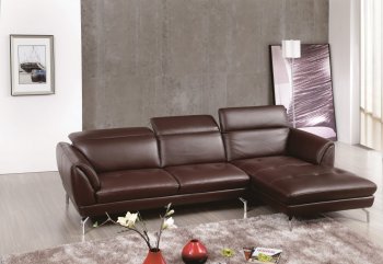 Orchard Sectional Sofa Brown Leather by Beverly Hills [BHSS-Orchard Brown]