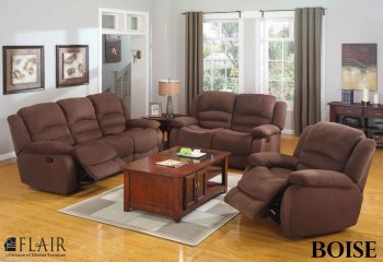 Chocolate Fabric Modern Reclining Sofa & Loveseat Set w/Options [CHFS-FR-135-Boise]