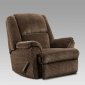 Chocolate Fabric Modern Elegant Chaise Rocker Recliner