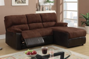 F6627 Reclining Sectional Sofa by Boss in Chocolate Microfiber [PXSS-F6627-F6628]