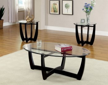 CM4848-3PK Dafni Coffee Table & 2 End Tables 3Pc Set in Black [FACT-CM4848-3PK Dafni]