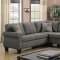 Rhian Sectional Sofa CM6329GY in Dark Gray Linen-Like Fabric