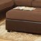 Chocolate Fabric Modern Two-Tone Sectional Sofa w/Bycast Base