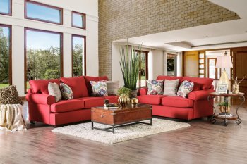 Rena Sofa SM1277 in Red Premium Fabric w/Options [FAS-SM1277 Rena]