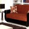 Milano Sofa Bed in Brick Fabric by Rain w/Optional Items