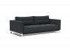 Cassius Sofa Bed in Dark Gray Fabric by Innovation w/Chrome Legs