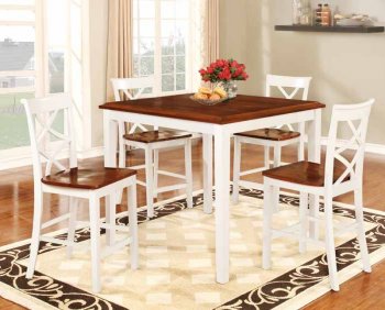 D161-5 Counter Height Dining Set 5Pc in Cherry & White [EGDS-D161-5]