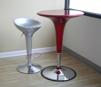 Metallic Base Bar Table With ABS Plastic Top [WIBA-B911 Red]