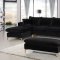 Naomi Sectional Sofa 636 in Black Velvet Fabric by Meridian