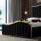 Jolie Bed in Black Velvet Fabric by Meridian w/Options