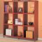 Cappuccino or Warm Mahogany Finish Modern Bookcase w/Casters