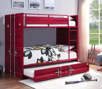 Cargo Twin/Twin Bunk Bed 37910 in Red by Acme [AMKB-37910 Cargo]