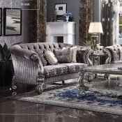 Versailles Sofa 56825 in Velvet & Antique Platinum by Acme