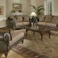 Chocolate Fabric Classic Sofa & Loveseat Set w/Optional Chaise