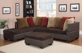 U88018 Sectional Sofa in Chocolate Corduroy Fabric by Global [GFSS-U88018-SEC-CORD Chocolate]