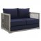 Aura Outdoor Patio Sofa 2923 in Gray & Navy by Modway w/Options