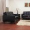 Caledonia Sofa Set Black Bonded Leather by Wholesale Interiors