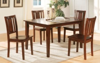 Dark Cherry Finish Casual 5Pc Dinette Set [PXDS-F2249]