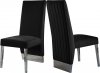 Porsha Dining Chair 756 Set of 2 Black Velvet Fabric by Meridian