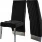 Porsha Dining Chair 756 Set of 2 Black Velvet Fabric by Meridian