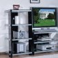 Black & Silver Two-Tone Finish Modern Entertainment Unit