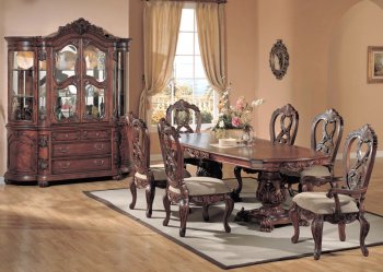 Brown Finish Traditional 7Pc Dining Set w/Optional Items [YTDS-AP100-Apache]