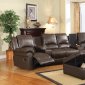 Brown Vinyl Modern Home Theatre Sectional Sofa w/Options