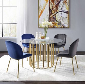 Pacheco Dining Table 72690 by Acme w/Gold Base & Options