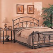 Antique Style Brass Finish Metal Bed w/Optional Nightstands