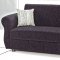 Charcoal Chenille Fabric Contemporary Sofa Bed w/Optional Items